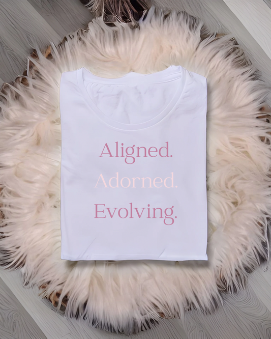Aligned, Adorned, Evolving Tee